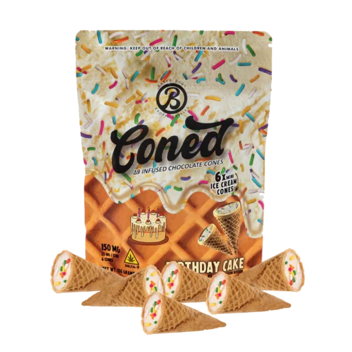 CONED Birthday Cake THC Edibles – Delta-9 Chocolate Waffle Cones