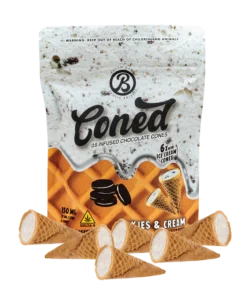 Coned Cookies & Cream THC Edibles – Delta-9 Chocolate Mini Cones