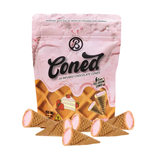 Coned Strawberry Shortcake Edibles | Delta-9 THC Chocolate Cones